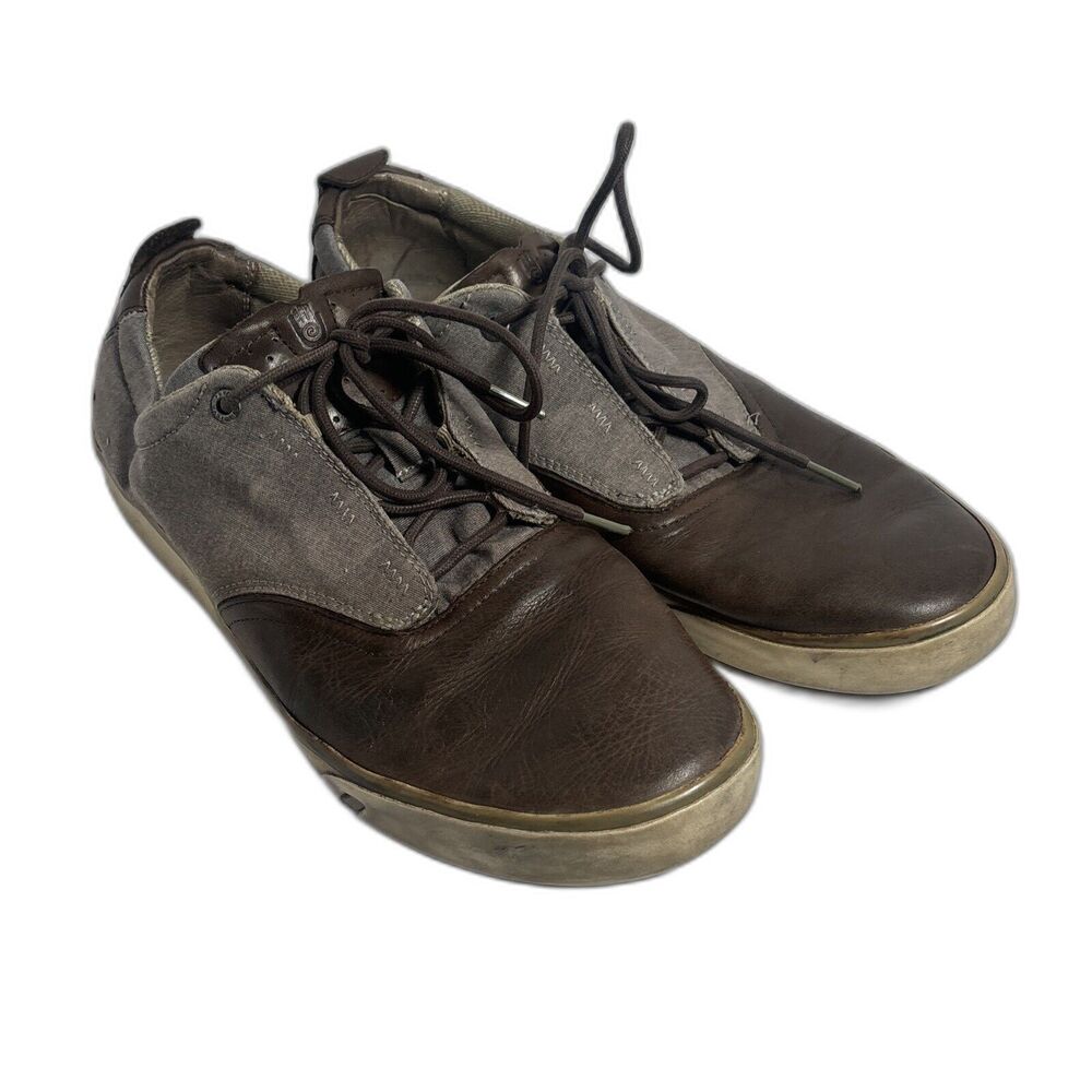 Teva Men's Carbon Shoes Brown Leather Canvas Men Sz 11 1002996 No Insoles